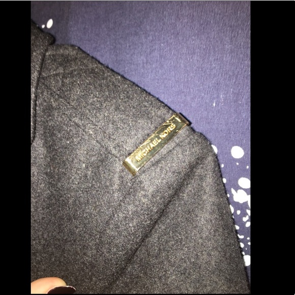 Gray Michael Kors Long Pea Coat with Gold hardware - Picture 4 of 8